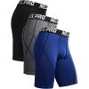 image:imageNELEUS Mens Compression Shorts Pack of 36012 BlackGreyBlue 3 Pack