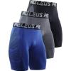image:imageNELEUS Mens Compression Shorts Pack of 36086 BlackGreyBlue 3 Pack