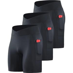 image:imageNELEUS Mens Compression Short with Pocket Dry Fit Yoga Running Shorts Pack of 36115 BlackBlackBlack  3 Pack