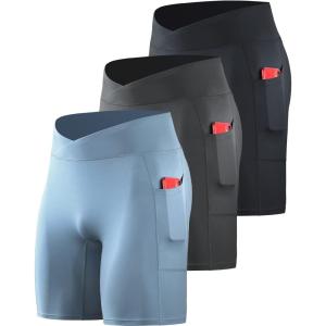 image:imageNELEUS Mens Compression Short with Pocket Dry Fit Yoga Running Shorts Pack of 36115 BlackGreyBlue  3 Pack