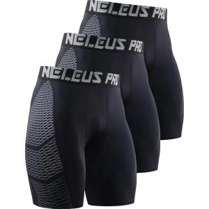 image:imageNELEUS Mens Compression Shorts Pack of 36086 BlackBlackBlack 3 Pack