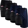 image:imageNELEUS 2 in 1 Athletic Shorts for Men 9 Dry Fit Workout Running Shorts with Pockets6150 Black  Black  Navy Blue  Navy Blue 4 Pack