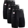 image:imageNELEUS Mens 3 Pack Running Compression Shorts with Pockets6082 BlackBlackBlack 3 Pack