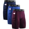 image:imageNELEUS Mens 3 Pack Running Compression Shorts with Pockets6082 RedNavyBlue 3 Pack