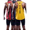 image:imageNELEUS Mens Workout Running Tank Top Sleeveless Gym Athletic Shirts5031 3 Pack Red yellow navy
