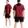 image:imageNELEUS Mens Running Shirt Workout Athletic Shirts with Hoodie Pack of 35112BlackBlueRedLarge